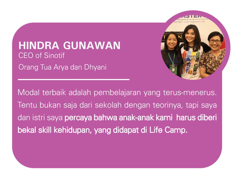 Testimoni peserta program liburan sekolah Life Camp oleh Hindra Gunawan